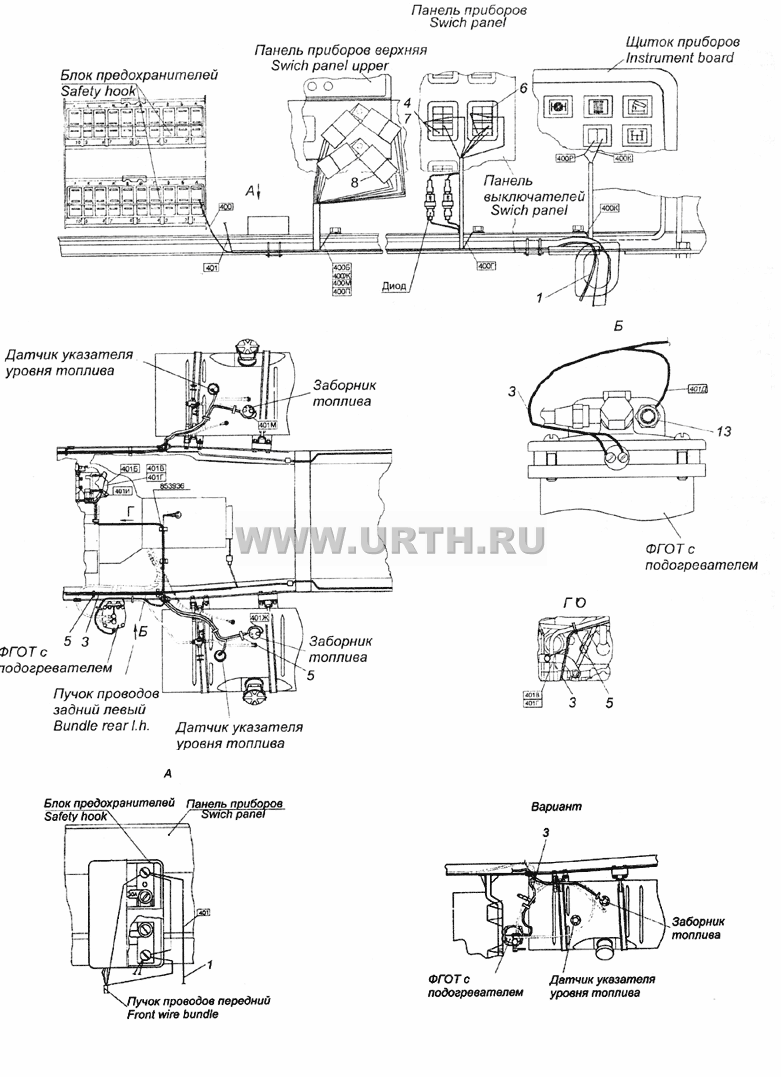 65115-3741004-10 Установка электрооборудования системы подогрева топлива